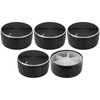 6mm Splined Hole Black Aluminium Amplifier/HiFi Control Knob Pack of
