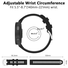 TopPerfekt Sport Bands Compatible with Garmin Forerunner 265S / 255S music/Venu 3S / Forerunner255S / Venu 2S Watch Band, Adjustable Silicone Sports Strap Replacement Band for Men Women (18mm)