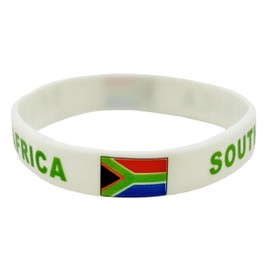 LLBFHH 4 Pcs South Africa South African Country Flag Rubber Bracelets, National Flag Silicone Bracelet, Rubber Wristbands Patriotic Decorations Gift