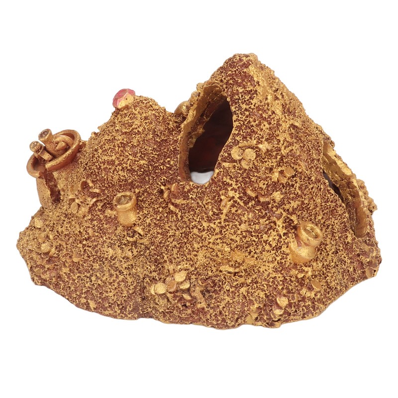 Fish Tank Gold Mountain Simulation Resin Aquarium Treasure Mountain Hideouts