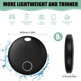 Ainiv Smart Tag 4 Pack, Bluetooth Item Finders, Item Tracker Compatible with Apple Find My (iOS Only), Up to 50m/164ft Range, IP67 Waterproof, Wireless Remote Locator for Keys, Wallet, Luggage, Pet