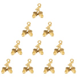 UNICRAFTALE 10Pcs Tibetan Style Alloy Pendants Acorns Charm Antique Golden Pinecone Charms Metal Tree Pendants Gold Earring Charm Small Cute Acorns Dangle Charm for DIY Jewelry Making