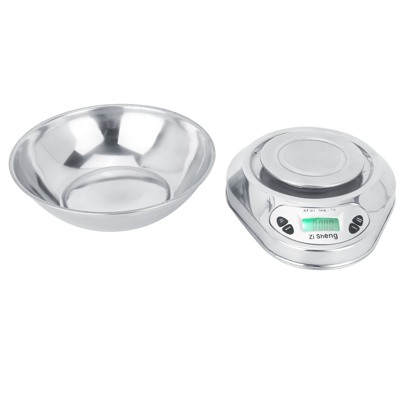5kg/1g Portable Electronic Digital Kitchen Scale Stainless Steel Cooking Food