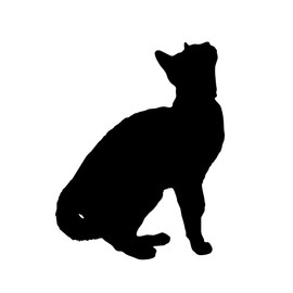 Cat Silhouette Sticker Decal Notebook Car Laptop 5" x 3" (Black)
