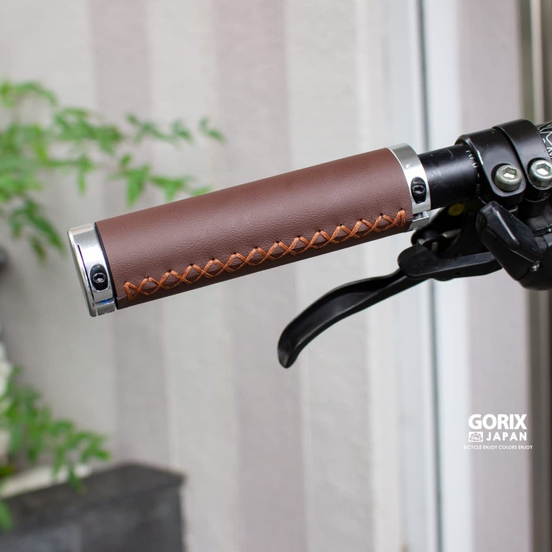 GORIX (GX-500-LXS) Bicycle Leather Grip Leather Grip Brown (GX-500-LXS) Antique