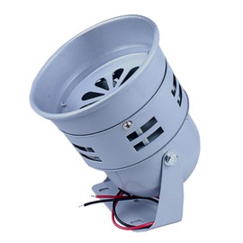 DIANQI DC12V Loud Electric Motor Metal Alarm Siren, 120dB Air Screw Alarm Horn for Home, Industries, Stores and Control Systems (Gray)
