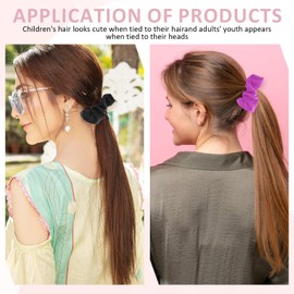 BOHUIZ 7Pcs Neon Scrunchies for Hair, 80s Neon Soft Hair Scrunchy Elastic Hair Bands Neon Hair Ties Ponytail Holder for Party Accessories Women and Girls (7Pcs)