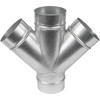 4" Inch W-Shape Ducting Splitter - 45 Degree Galvanized Steel