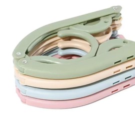 Frenflu Folding Hangers, Set of 4, 4 Colors, 8 Pinch Included, Travel Hanger, Folding Hanger, Laundry Hanger, Convenient, Lightweight, Multifunctional, Space Saving, Travel, Business Trip, Commerce