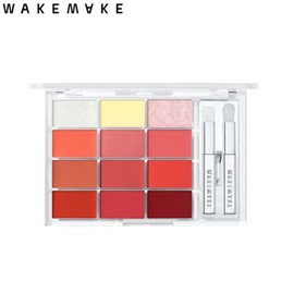 WAKEMAKE Soft Coloring Lip Palette 12g, Color:02 Peak Peach Glowing