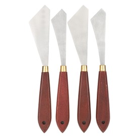 4Pcs Stainless Steel Palette Knife Shaped Oil Painting Art Spatula Mixing Acrylic Scraper