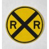 3" Rail Road Crossing Patch, RR Xing, nice embroidery, sew