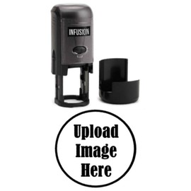 Infusion Custom Logo Round Self-Inking Rubber Stamp (3/4" Diameter), Black