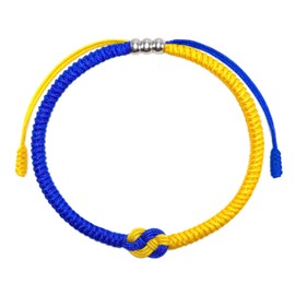 XAM Adjustable Country Flag Color Protection and Lucky String Bracelet Boho Style String Thread Bracelets Jewelry Gifts for Men Women-Ukraine