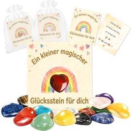 16 Lucky Stones for Children - Party Bags Children's Birthday Party for 5 6 7 8 9 10 Years, Lucky Charm Souvenir Meaningful, Give Aways Children's Birthday Small Party Gifts for Communion, Christening