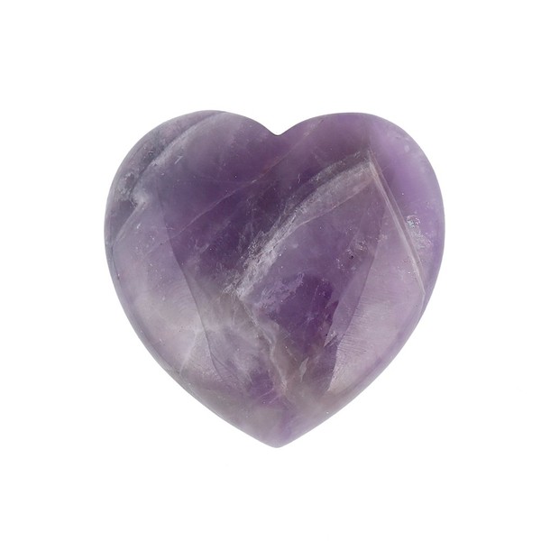 Bingcute Natural Amethyst Pocket Carved Puff Heart Pocket Stone,Healing Palm Crystal Pack of 1(1.6")