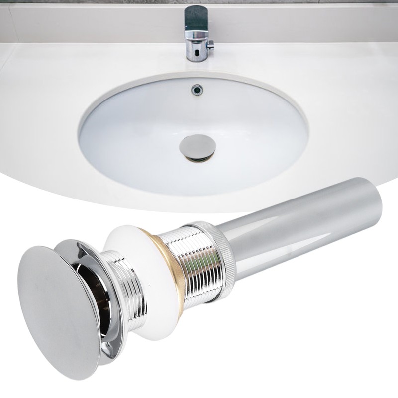 Bathroom Pop Up Drain Control Water Flow Copper Chrome Plating