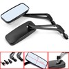 Motorcycle Black Rectangle Bobber Mirrors Blue Glass Rear View Mirrors
