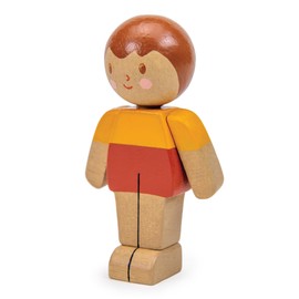 Tender Leaf Toys - We are Family - Caramel Boy - Eco-Friendly Multicultural Wooden Dolls with Moving Arms - Build Your own Family - Encourages Imaginative Play, Empathy and Social Skills - Age 3+