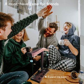 Ring toss Game for Adults and Kids, Ring toss with Shot Ladder, Larger Base to Ensure Stability, Fast-paced Interactive Ring and Hook Game Ring toss, Wooden Clash toss Game