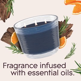 Glade 3-Wick Scented Candle Jar, Smooth Bourbon & Oak, Air Freshener Infused with Essential Oils, 6.8 Oz, 3 Count