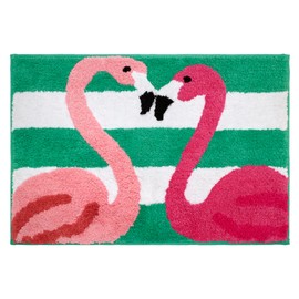 Avanti Linens - Bathroom Rug, Cotton Bath Mat with Slip-Resistant Back, Tropical Home Decor (Flamingo Paradise Collection, 20" x 30")