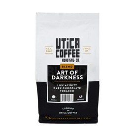 Utica Coffee Roasting Co. The Art Of Darkness | Specialty Dark Roasted Ground Coffee | 16 OZ Reclosable Bag