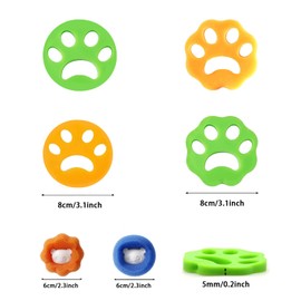 Lint Remover Washing Machine Laundry Pet Hair Catcher Hair Collector Pet Hair Remover Washing Machine Pet Hair Washing Machine Reusable Pet Hair Lint Paw Pack of 8