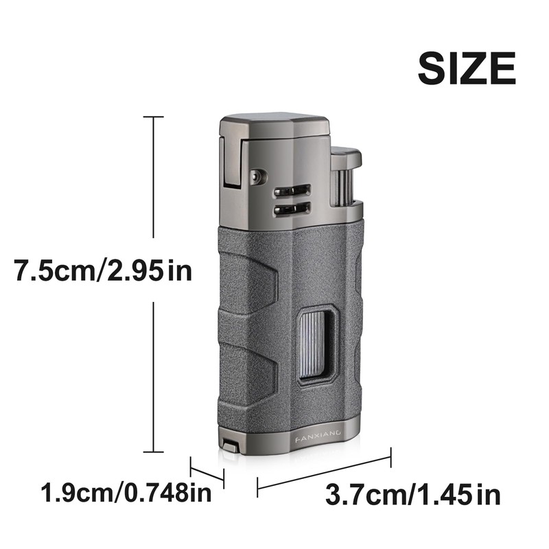 Torch Lighter Triple Jet Flame Refillable Butane Cigar Lighter Windproof