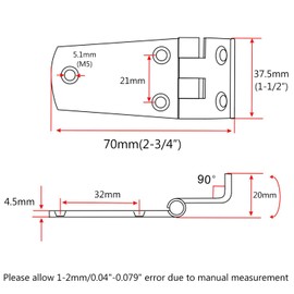 NRC&XRC Heavy Duty Marine Grade 316 Stainless Steel Offset Short Side 2-3/4" x 1-1/2" Casting Hinges (Pair) 3/16" Thinckness for Door, Cabinet of Boat, RVs (Pair)