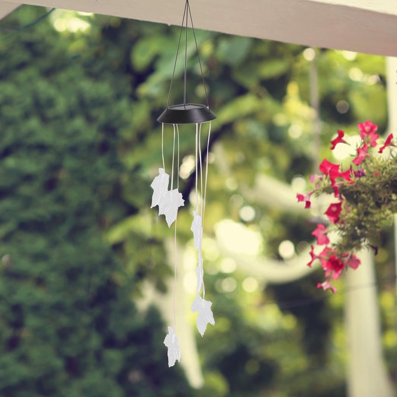 Solar Wind Chimes Maple Leaf LED Mobile Wind Chimes Lights