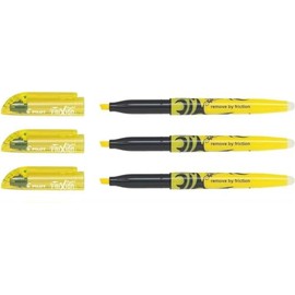 Pilot FriXion Light BRIGHT Erasable Highlighter Pens Yellow (Set of 3) Supplied Loose