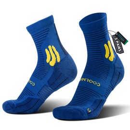 BRISIRA Coolmax Bamboo Viscose Compression Running Socks Men Women Anti Blister Athletic Hiking Tennis Golf Moisture Wicking