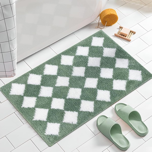 AIBIIN Bath Mat Non-Slip Bathroom Mat Super Absorbent, Soft Microfiber