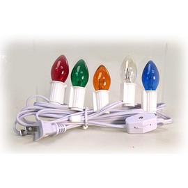 National Artcraft Lamp Cord Set Has Five Candelabra Sockets and Assorted Color Blinking Light Bulbs Allows Socket Placement Anywhere Along The Cord