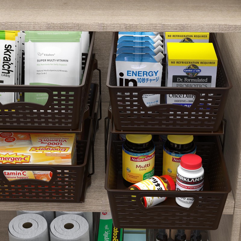 Simple Houseware 2 Tier Bathroom Organizer Tray Pull-Out Sliding Drawer/Under-Sink