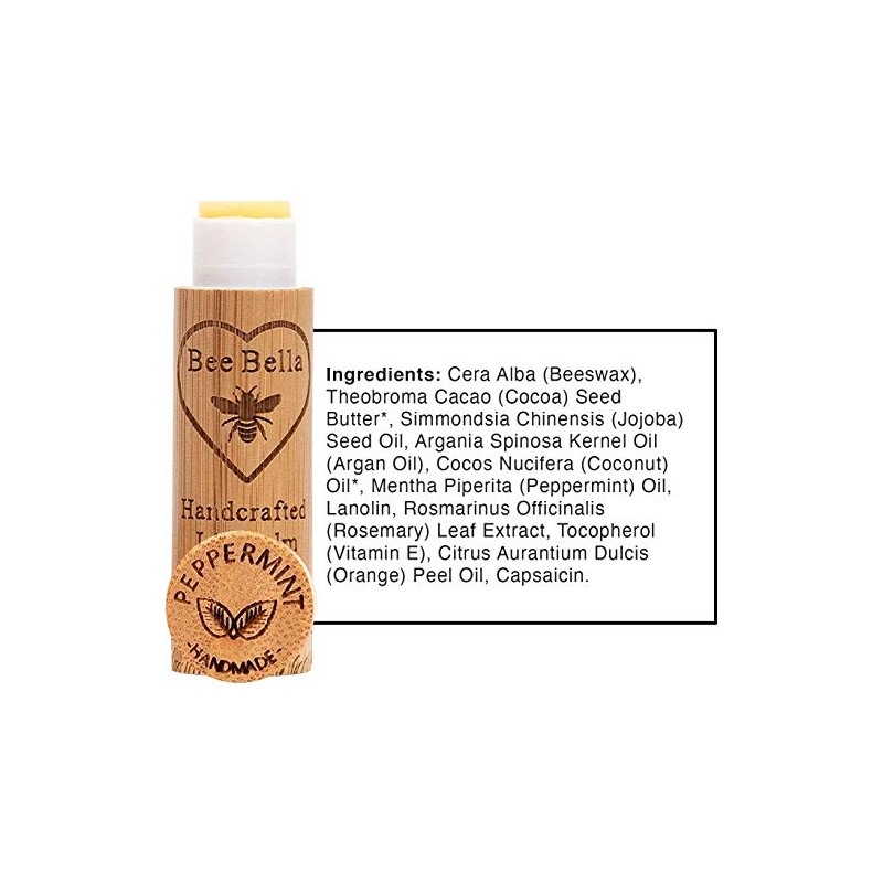 Bee Bella bálsamos labiales con cera de abejas, aceite de