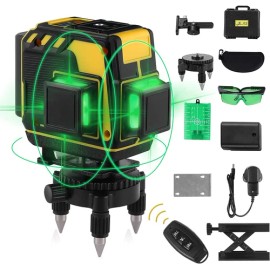 Elikliv 12 Line 3x360 Cross Line Self leveling Laser Level Green Beam 3D 360 + Hard case - Laser level only