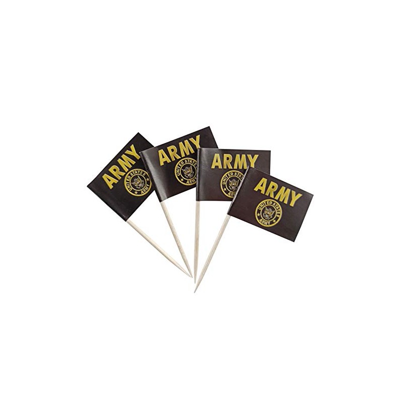 JBCD US Army Flag Gold Crest Toothpick Flag Mini Small