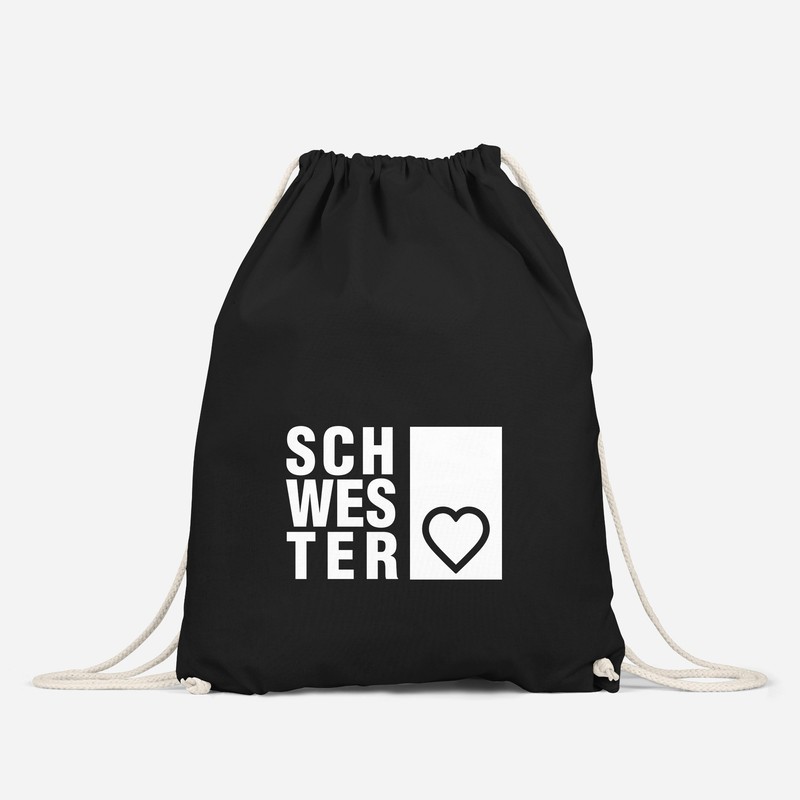Gym Bag Sister Heart Sister Gift Gym Bag Moonworks®, black