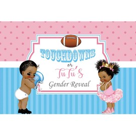 6x4ft Pink and Blue Gender Reveal Party Backdrop Touchdowns or Tutus Gender Reveal Baby Shower Backdrop Photo Booth Props Pictures Baby Boy Girl Photography Background Vinyl Studio Props