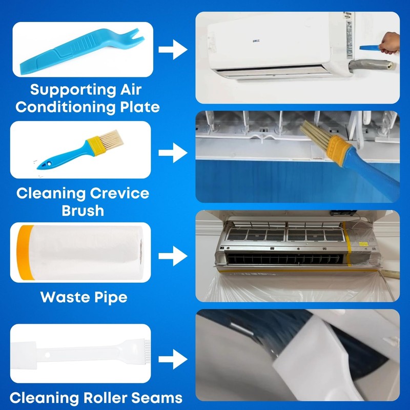 Oiktylr 18Pcs Mini Split Cleaning Kit Bag with 2L Pressure