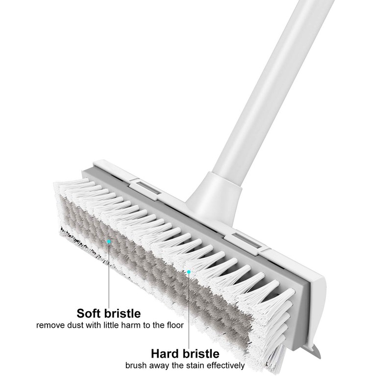 BOOMJOY Floor Scrub Brush with Long Handle, 2 in 1