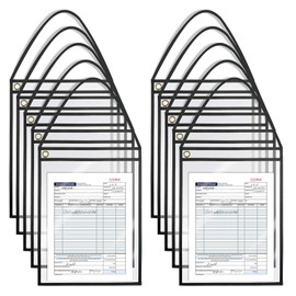 Oaygat 10PCS A4 Dry Erasable Pockets Reusable Dry Erase Pockets Folders 10*14 Inch Write And Wipe Drawing Board Hanging Dry Brush Bag File Pocket Paper Holders Sheet Protector Clear Dry Erase Sleeves