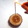 Celtic Tree of Life Tree Slice Incense Holder, Rustic Wooden
