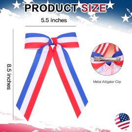 Beleki 4th of July Patriotic Hair Bows, Red White Blue