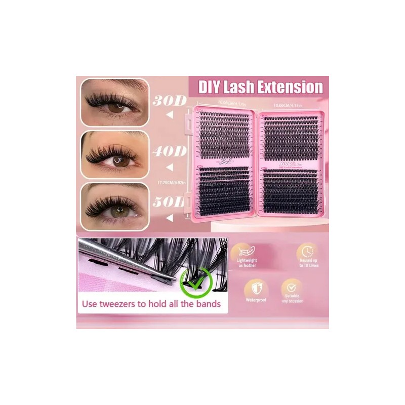 804 Extensiones De Pestañas Postizas Kit Maquillaje Completo