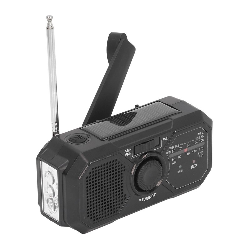 Solar Hand Crank Radio NOAA Portable Multifunctional Hand Crank Weather