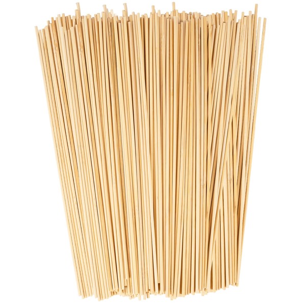 Bahan alamy Pack of 200 Wooden Sticks Round, 30 cm x 3 mm Wooden Sticks for DIY, Round Wood Stick for Crafts