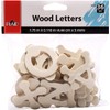 Plaid Dot Wood Letter Pack, 1 3/4" Fun Font, brown